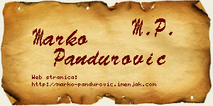 Marko Pandurović vizit kartica